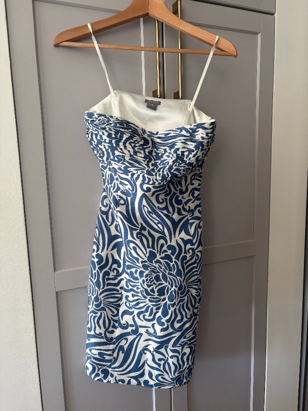 Ann Taylor Silk Blue Floral Print Dress